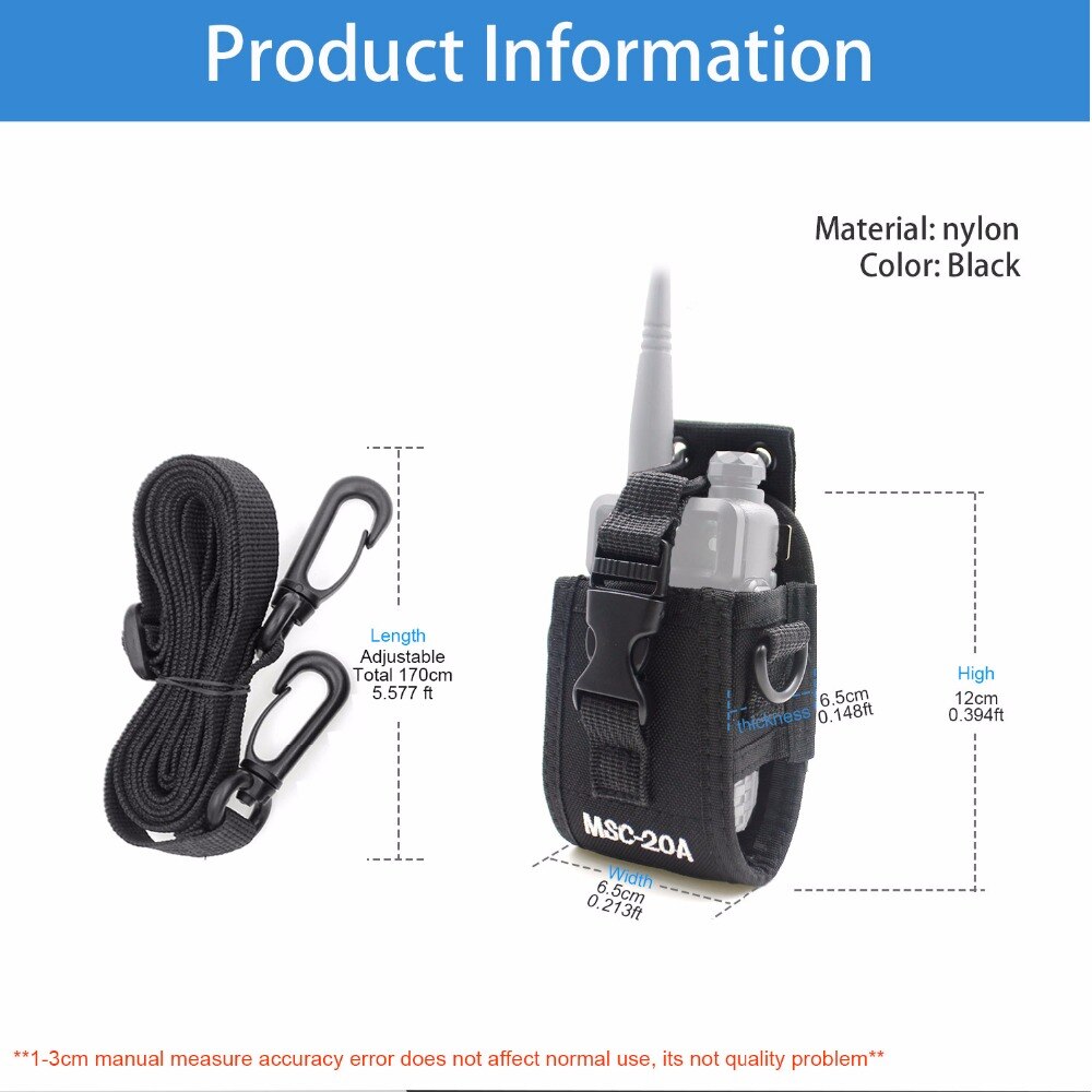 Two Way Radio Case Holder MSC-20A Nylon Carry Bag for Baofeng UV-5R UV-82 UV-888S UV-9R Walkie Talkie