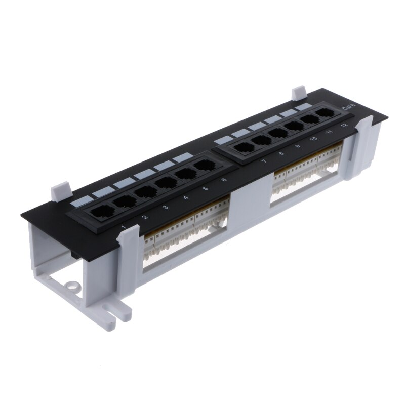 Dropship per staffa di montaggio su Rack per montaggio a parete RJ45 Patch Panel CAT6 a 12 porte