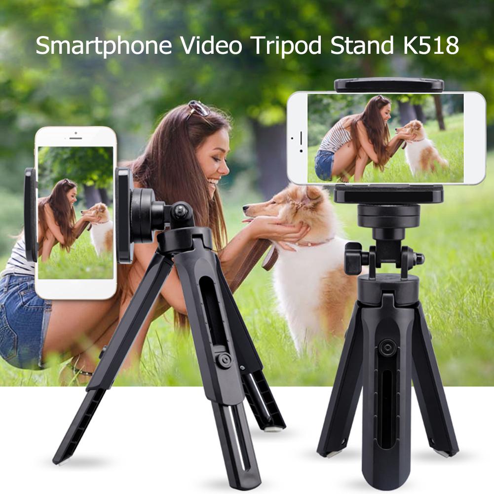 Video Tripod Stand Handle Mini Telescopic Smartphone Grip Compact Selfie Stick Stabilizer Tripod for Phone Clip