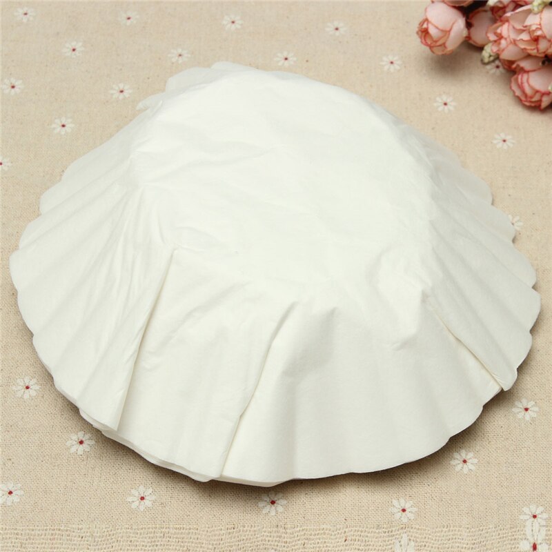 50pcs/Set White Coffee Filters Single Serving Paper for Coffee Machine 24CM White Filter Paper Cake Cup Coffee Filter Paper Bowl