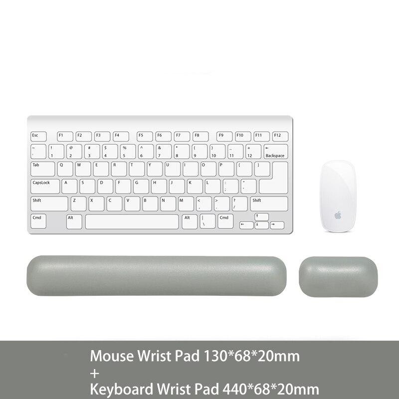 Memory Foam Toetsenbord Muis Polssteun Hand Ondersteuning Set Ergonomische Mousepad Kussen Mat Voor Office Laptop Computer Typen Gaming: Large set gray