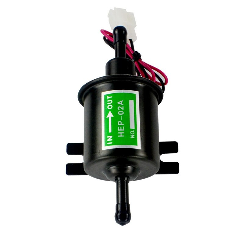 Universal 12v kraftig elektrisk brændstofpumpe metal fast benzin inline brændstofpumpe benzinoverførselspumpe 12 volt hep -02a