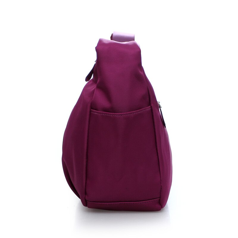 Women's vintage purple waterproof nylon oxford fabric travel tote shoulder bag ladies women Messenger Bag Crossbody Bags