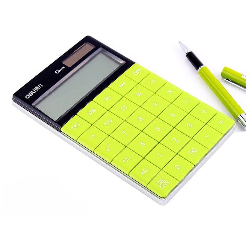 Deli calculator candy color office solar mini student financial special computer