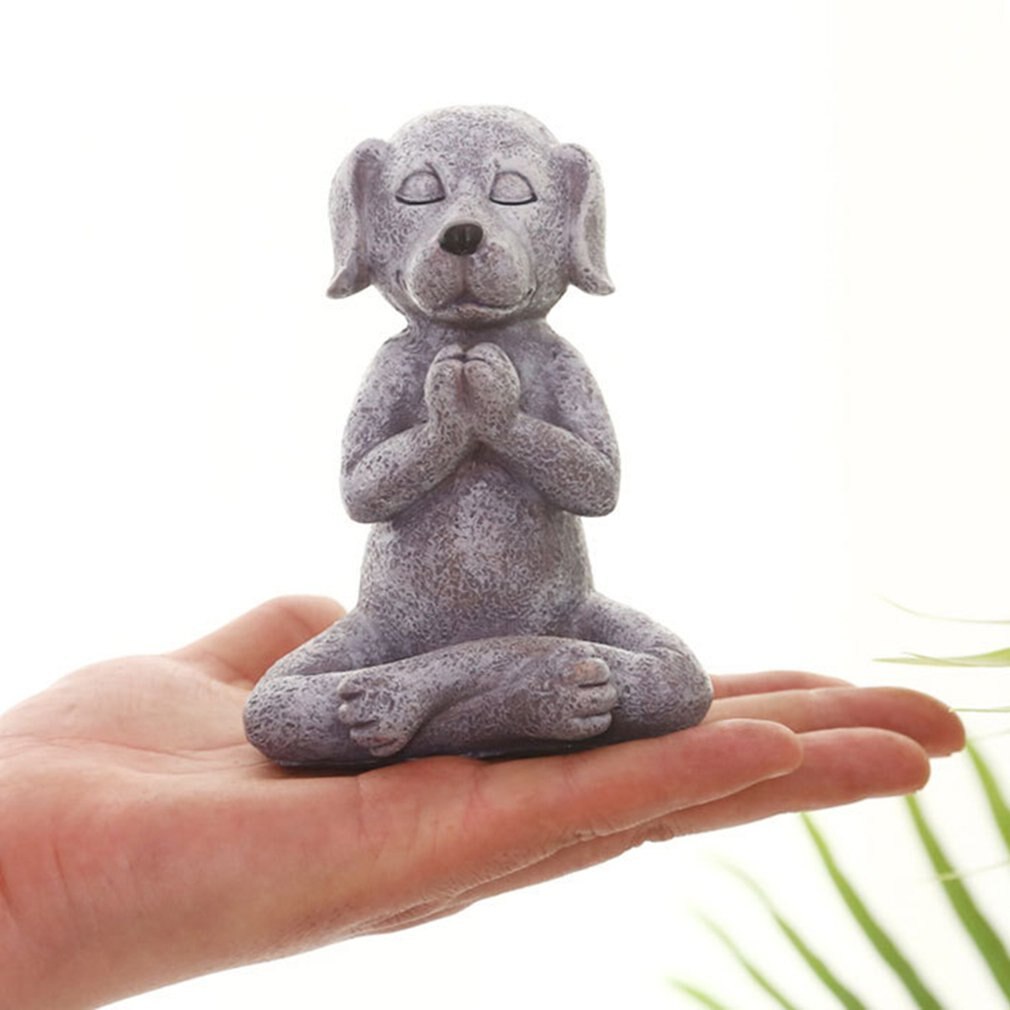 Meditation Yoga Dog Statue Collectable Exquisite Small Statues Home Office Desk Decoration Ornament Toy