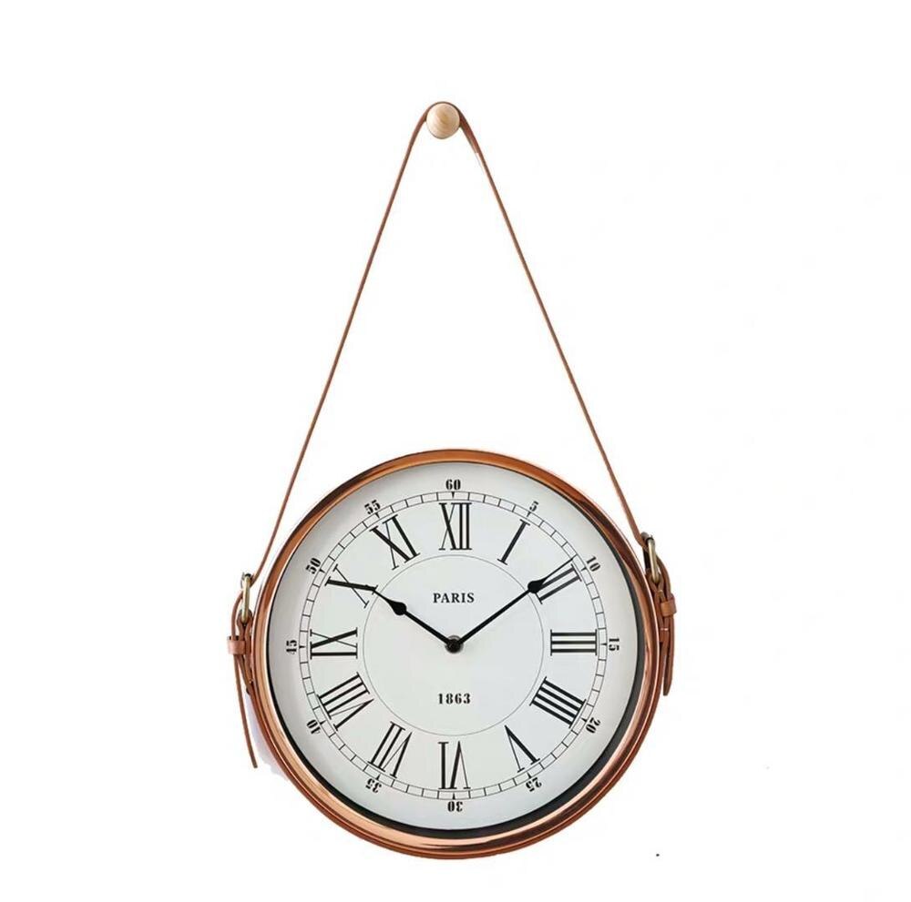 Wandklok Modern Home Decoratie Accessoires Creatieve Riem Wandklokken Rose Gold Metal Digitale Horloges: 7 / 30cm