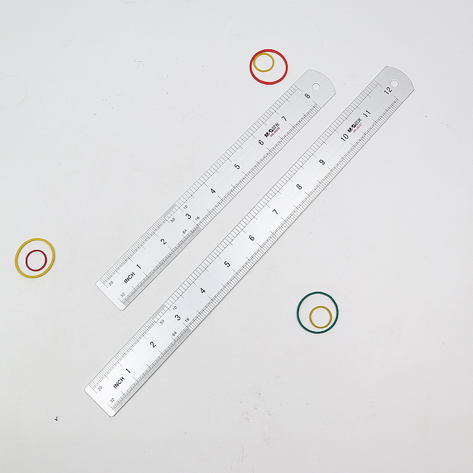 Metal Ruler Aluminum Alloy Straight Rulers Practical Metric And Inches Measurement Double Sided 20-30cm School Office Supplies