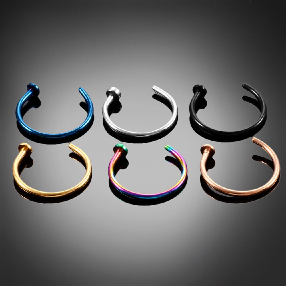 Vrouwen Mannen Rvs Nose Ring Body C Stijl Geen Piercing Bone Clip Sieraden Neus Oorbel Piercing Mode-sieraden