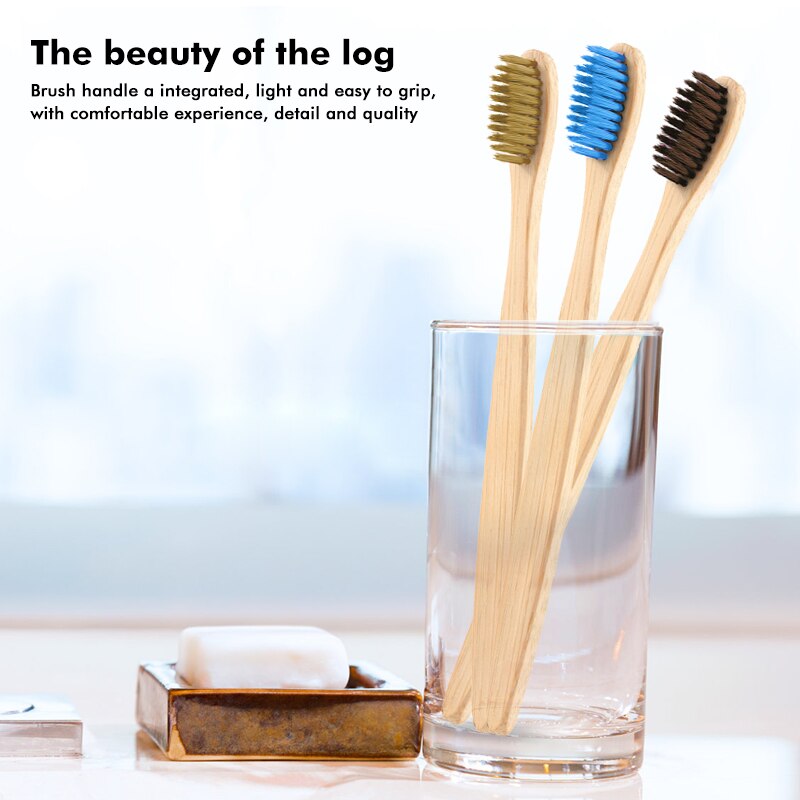 4 Kleur Bamboe Tandenborstel Ecofriendly Biologisch Afbreekbaar Bamboe Handvat Tand Care Tool Zachte Haren Whitening Oral Care Tool