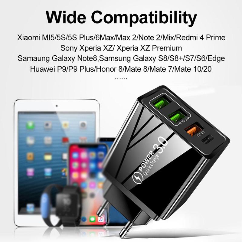 praktisch Ladegerät Schnelle Ladung PD20W QC 3,0 2,4 EIN Ladegerät USB Hohe Dual Beständig Multi-Hafen Mit Kopf USB PD Temperatur H0F4