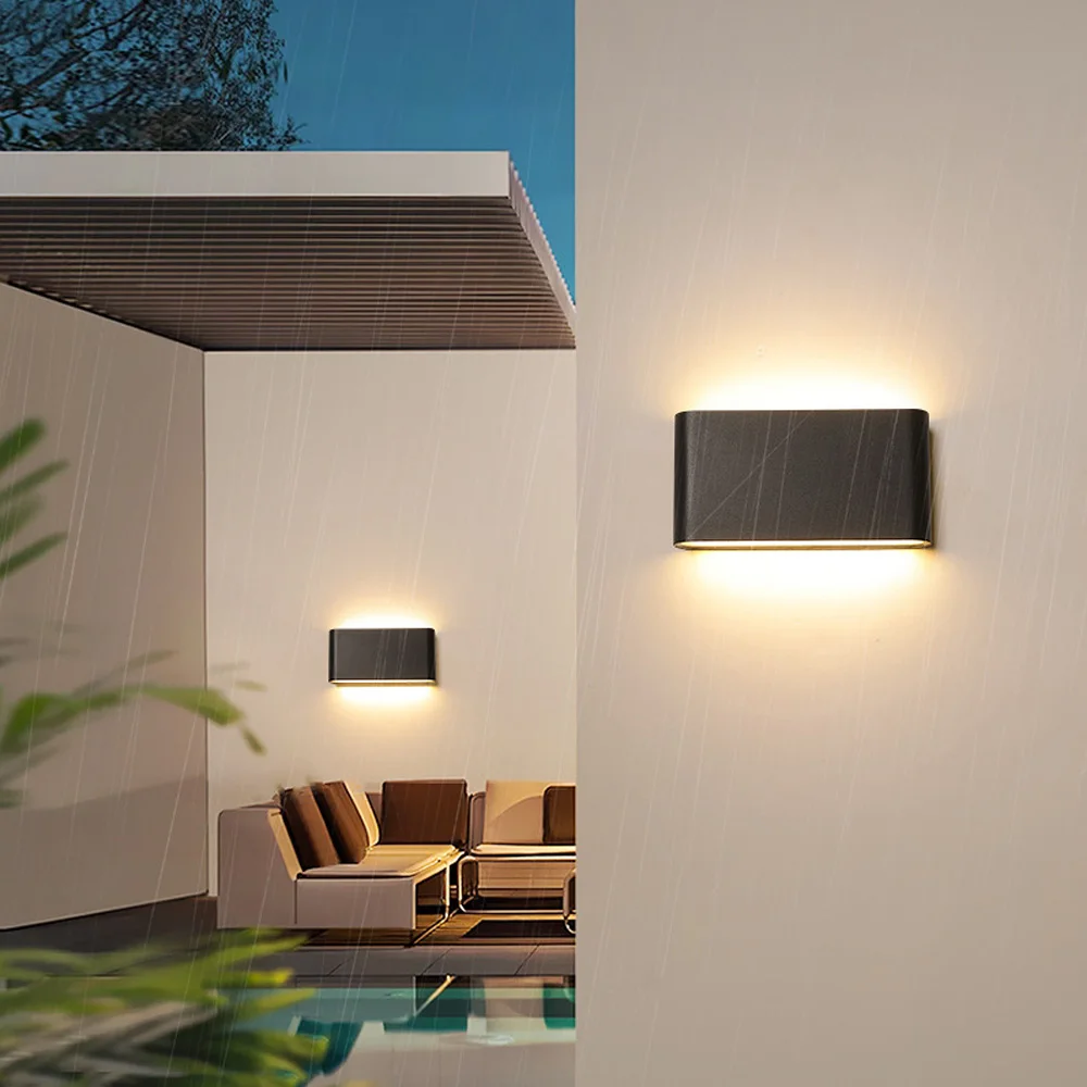 6w indendørs/udendørs universel væglampe vandtæt havebelysning indendørs soveværelse stue lampe aluminium  ac86-265v