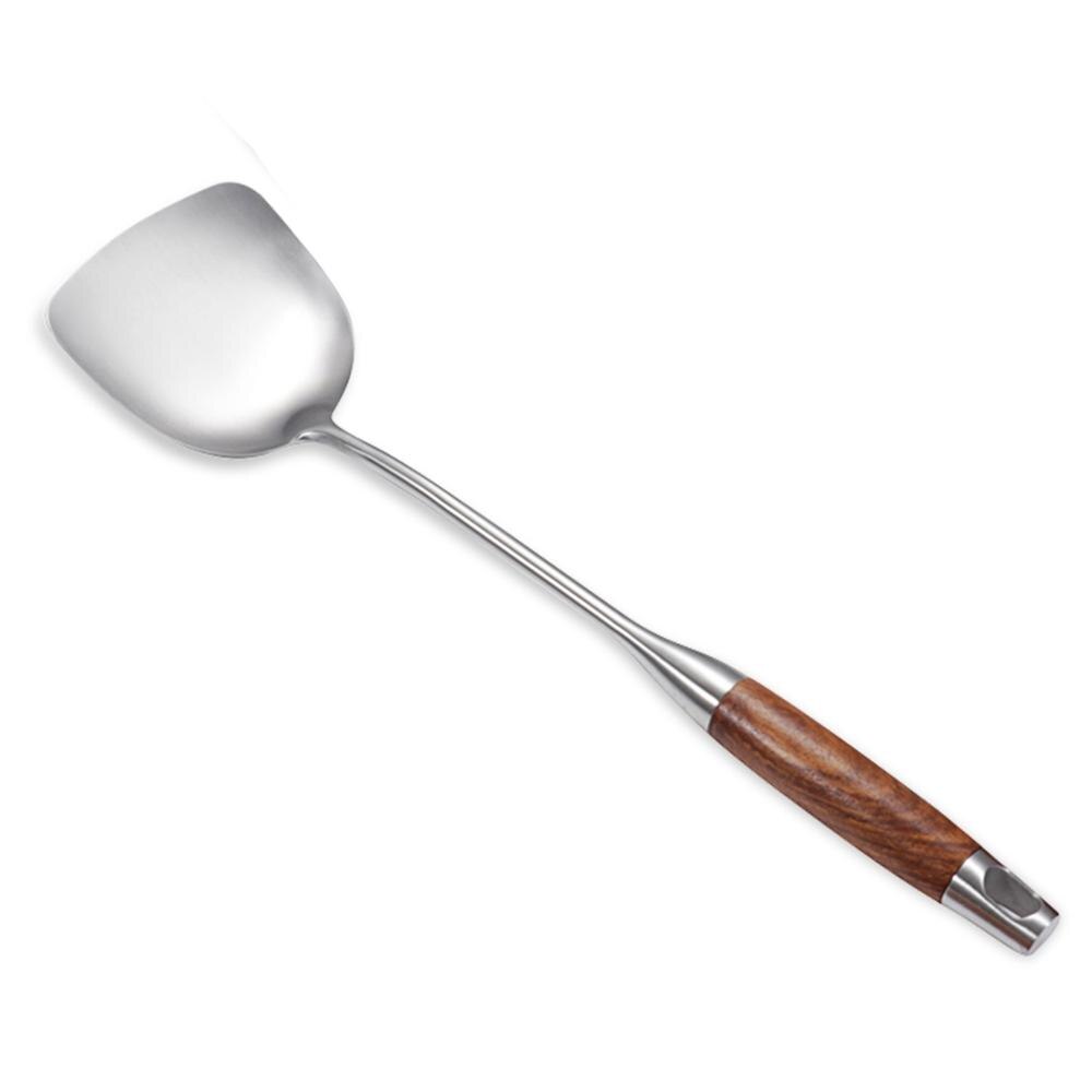 AOOSY 18/10 Stainless Steel Wok Spatula Turner Soup Spoon Slotted Spatula Spaghetti Server Kitchen Utensil Cook: Wok Spatula