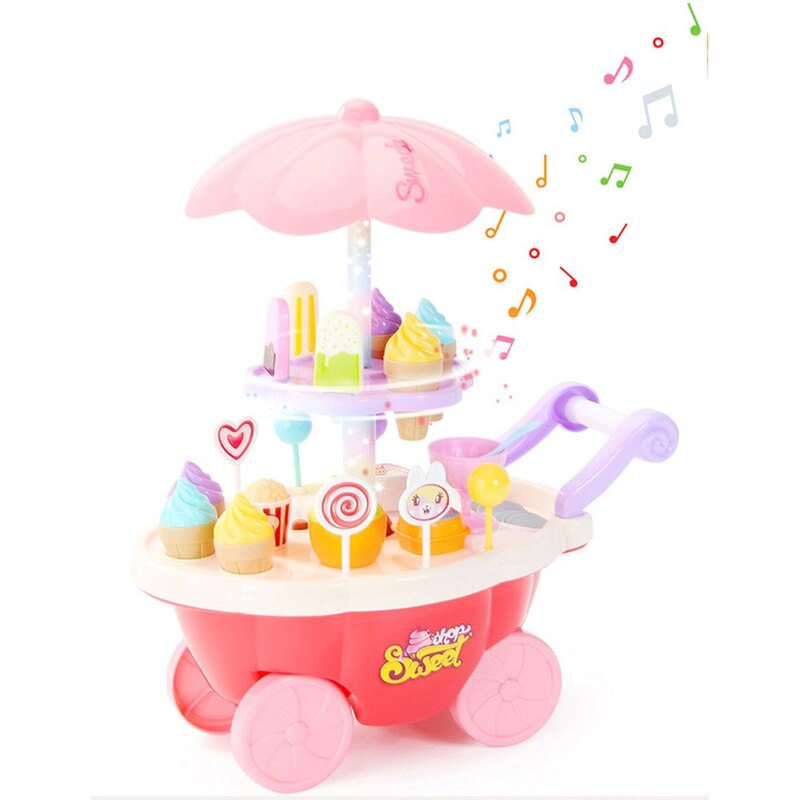 Boodschappen Speelgoed Mini Trolley Meisje Snoep Auto Ijs Winkel Supermarkt Kinderen Huis Speelgoed Verlichting Speelgoed Auto Cadeau Speelgoed Muziek