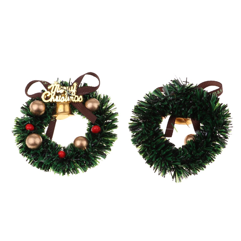 1/12 Dollhouse Miniature Christmas Wreath Garland Ornament Home Decoration