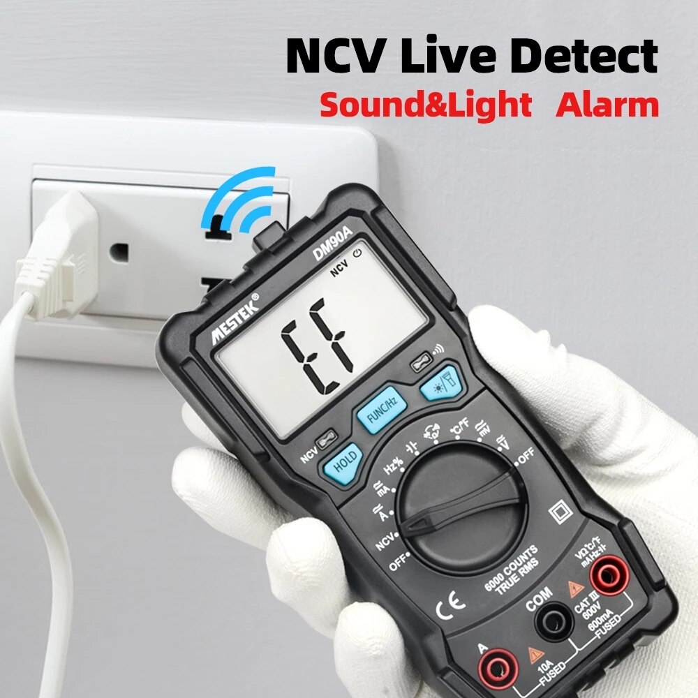 Digital Multimeter 6000 Counts AC/DC Ammeter Fuse Alarm Diode Volt Ohm Tester Meter Multimetro With Thermocouple LCD Backlight