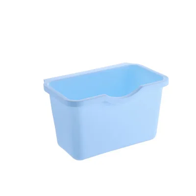Plastic Basket Hanging Trash Can Waste Bin Garbage Can Storage Box Trash Storage Desktop Kitchen Holder Cabinet Door Hanging Can: Blue