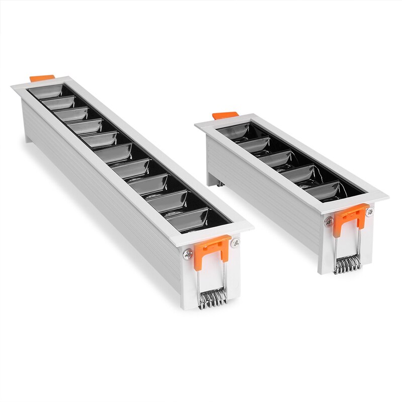 Tira LED Downlight lámpara de techo de rejilla rectangular empotrada 4W 10W 20W 30W AC85 ~ 265V, foco LED para tienda de Decoración de casa