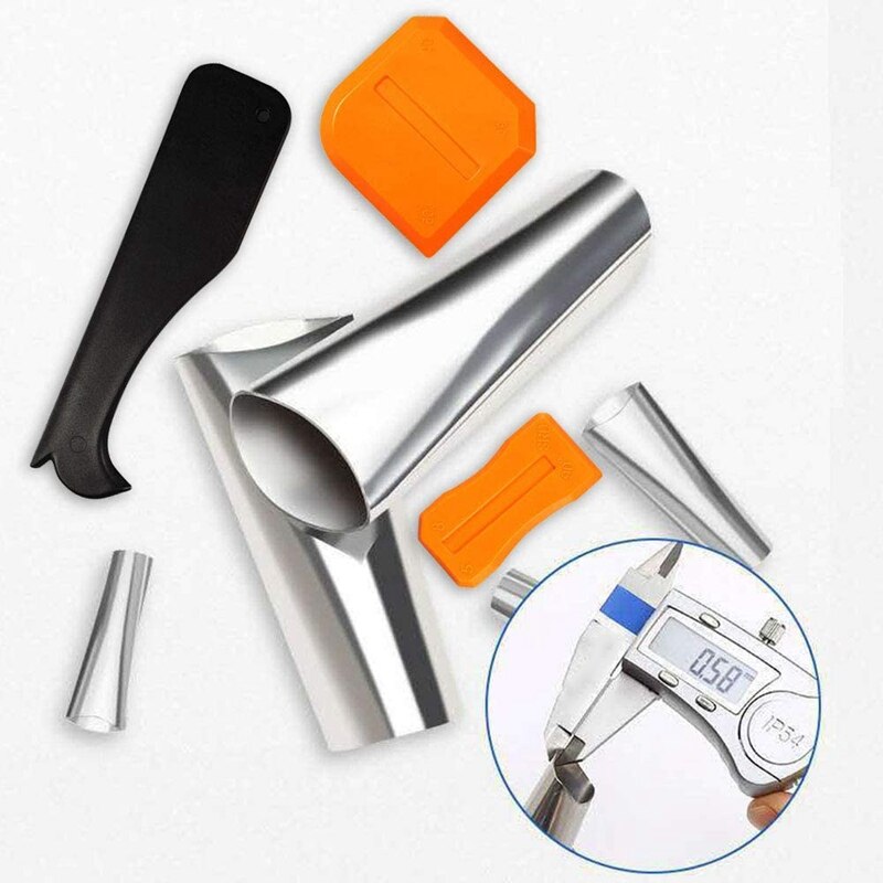 14Pcs Abdichten Düse, Edelstahl Dicht Düse, Abdichten Werkzeug, Dichtmittel Finishing-Tools Mit 4 Pcs Schaber