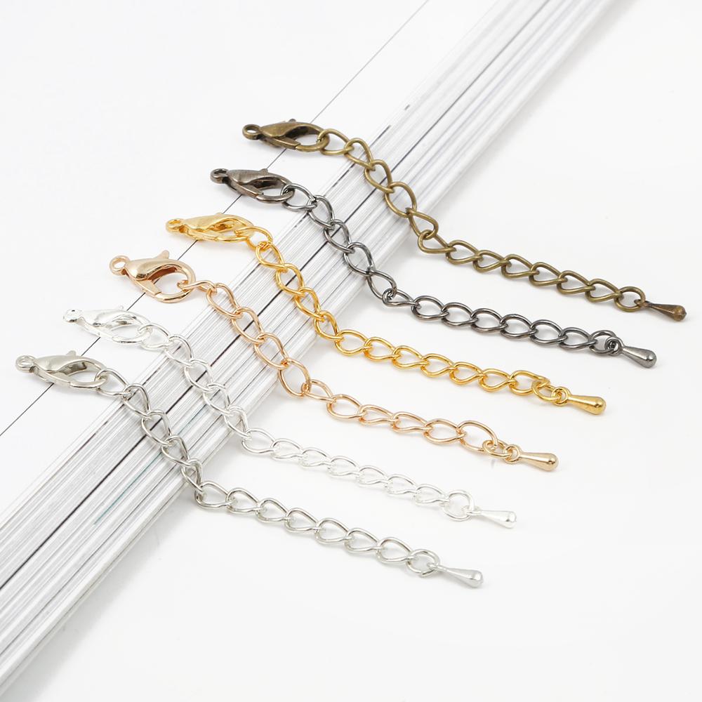 10 sztuk/partii 5.5cm metalowe żelazo rozszerzenie ogon łańcuch kropla wody karabińczyk dla DIY bransoletka naszyjnik akcesoria do wyrobu biżuterii