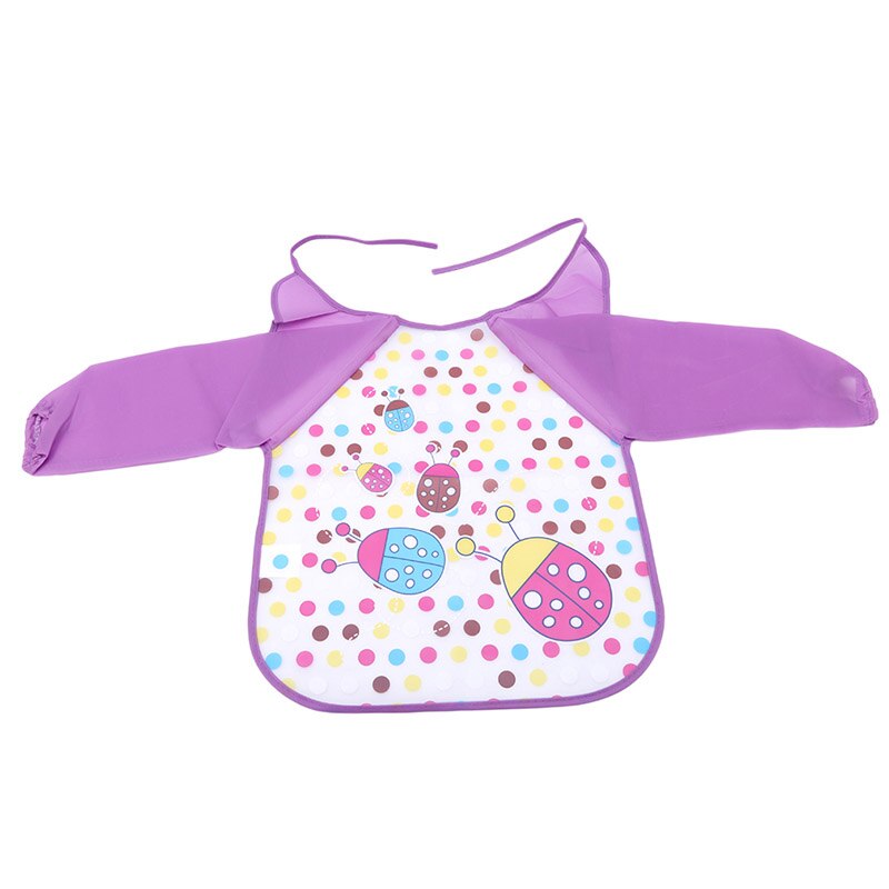 Wasserdicht EVA Volle Hülse Lätzchen freundlicher Schürze Langarm Fütterung Lätzchen freundlicher essen Brust Art Baby Kleidung: Violett