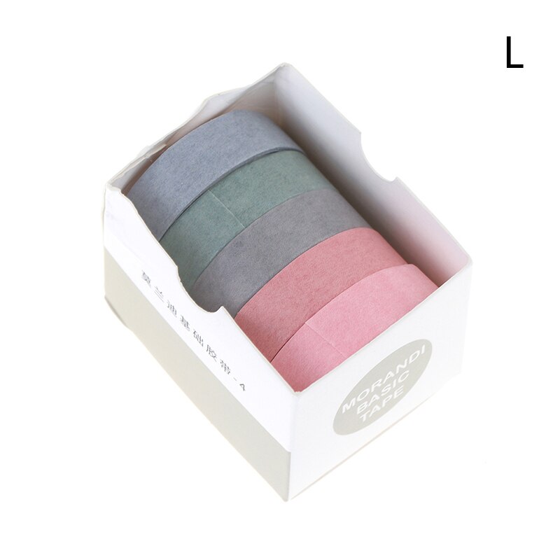 5Rolls/box Solid Color Tape Set Decorative Tape Cute Scrapbooking Adhesive Tape