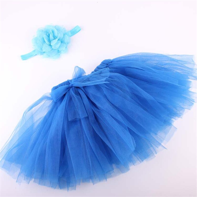 Jupe Tutu de couleur unie pour bébés filles | Jupes en dentelle pour nourrissons, Costumes de photos de fête avec bandeau à fleurs, jupe en maille