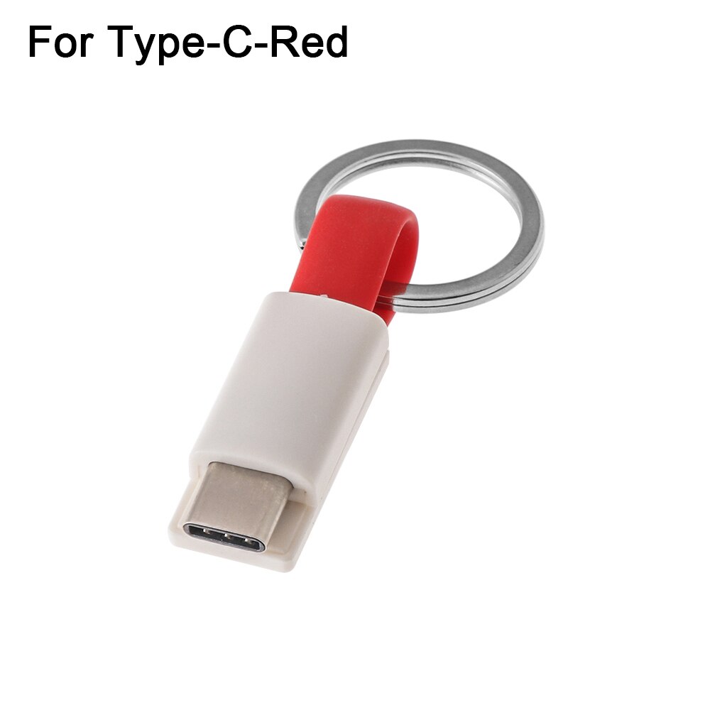 3 in 1 usb-kabel bärbar magnetisk telefonladdare laddningskablar typ c micro användbar mini usb-nyckelring android datalinje: Röd t