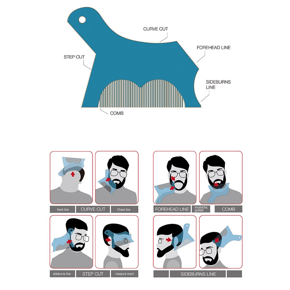 Beard Shaping Styling Tool Beard Stencil Guide Template Comb for Men Style Lightweight Beard Hair Line Up Edging Tool