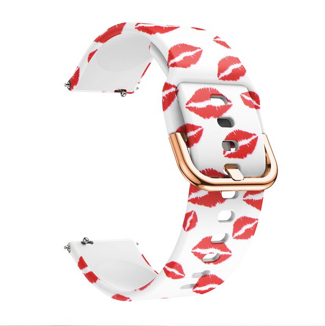 Pulseira para kw19 pulseira smartwatch kw19 flor silicone macio pulseira de relógio cor pura moda substituição: Red lips