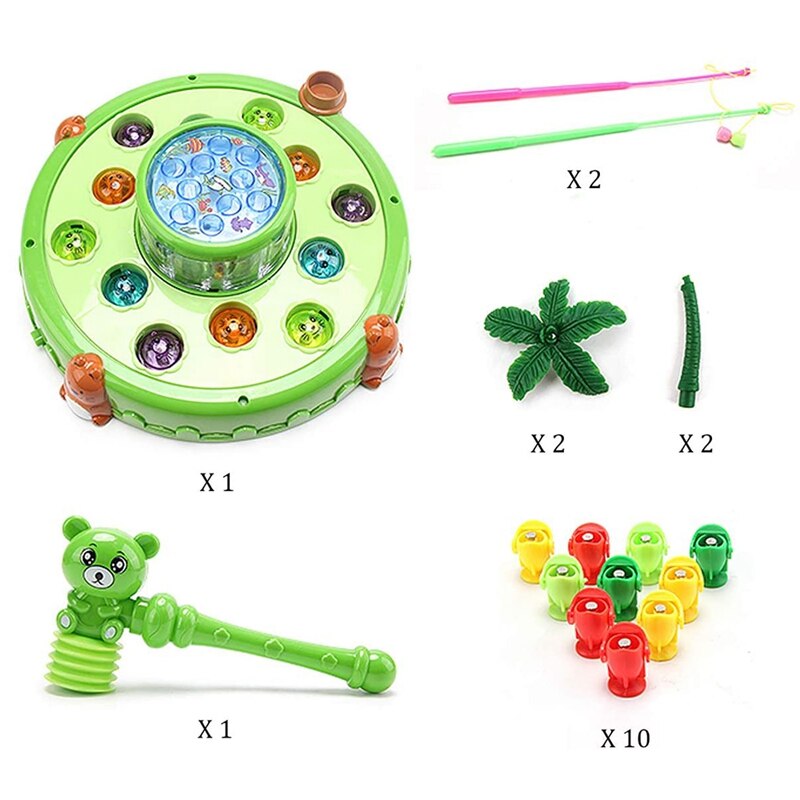 Gioco interattivo 2 in 1 Whack a Mole e giocattolo magnetico per la pesca dei più piccoli-apprendimento del giocattolo per lo sviluppo precoce-regalo divertente