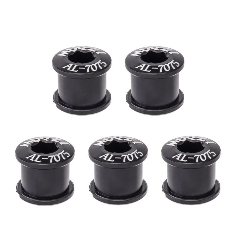 Tornillos para bielas de bicicleta, Tuercas para bielas de aleación de aluminio, superligeras, doble disco, 5 uds.: Double Black