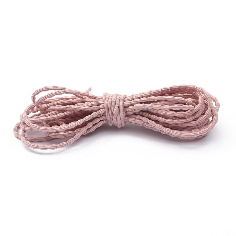 Banda de goma elástica multicolor de 3mm de 5 metros, línea de goma elástica, accesorios de costura para joyería DIY, banda de goma muy elástica gruesa: Korean pink