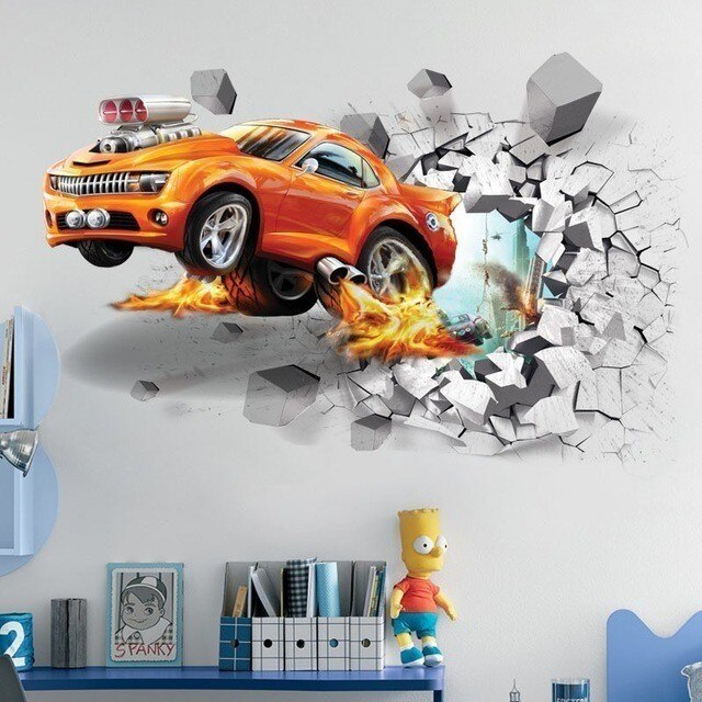 Stickers muraux décoratifs et créatifs pour voitures, autocollants en verre dinosaure, nouveauté, stickers stéréo, 3D, fabricant,