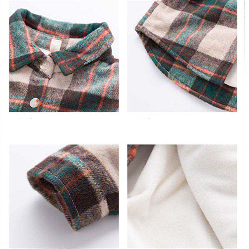 Chemise en coton pour enfants, nouvelle automne et hiver pour garçons adolescents chemises à carreaux vestes enfants décontracté école vêtements coréens