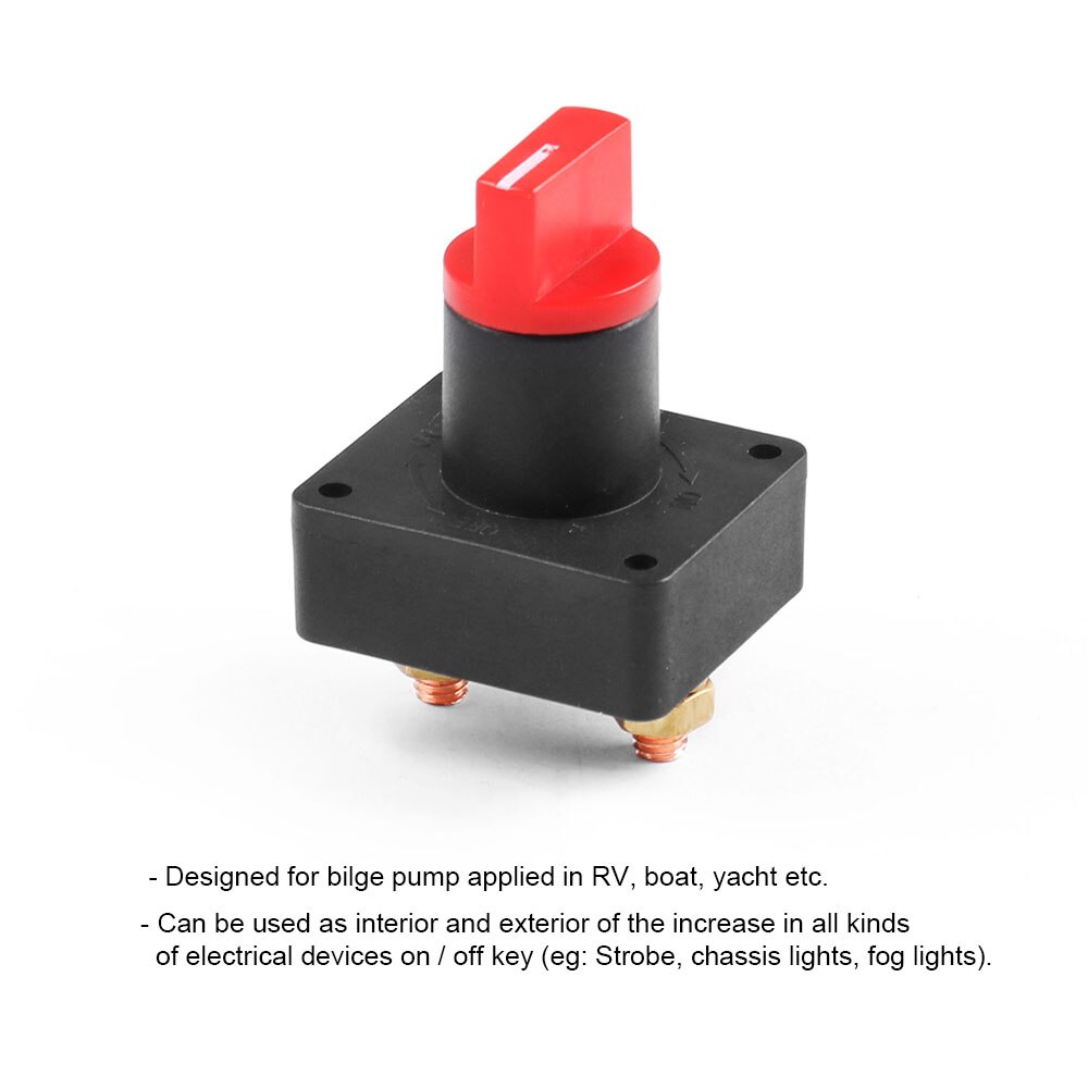 Mini Portable Waterproof Auto Car Truck Boat Camper 12V 100A Battery Isolator Disconnect Cut Off Switch Battery Cut Off Power