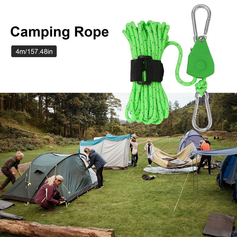 Zelt Kerl Seile Camping Schnur Riemens cheibe System verstellbar reflektierende 4mm Zurr gurte Seil KleiderbüGel tragbare Zelt Führungs seil für Höhle Außenbereich