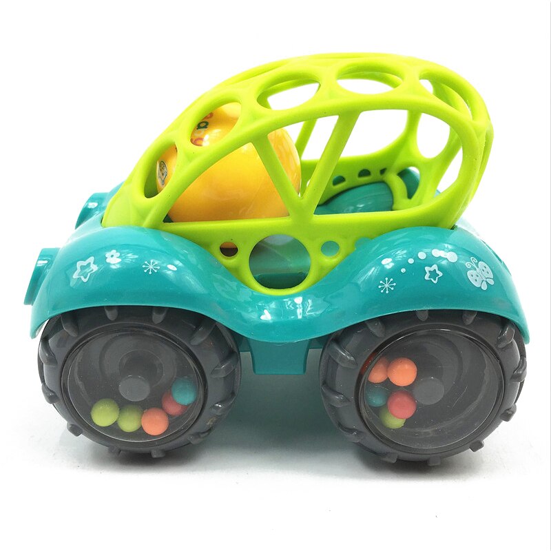 Newest Inertial Car With Bells Baby Rattle Safety Teether 2 Colors Children Birthday Toy