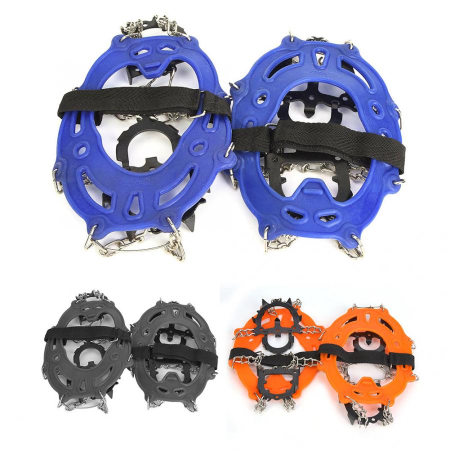 Outdoor Climbing Antiskid Crampons Winter Walk 14 Teeth Ice Fishing Snowshoes Manganese Steel Slip Shoe Covers