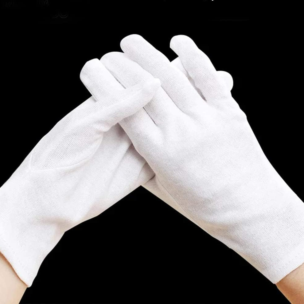 Beschermende handschoenen met hoge stretch Beschermen de hand Witte handschoen Dermatitis Eczeem Sokkels Vermijd stoornissen Katoenen wanten Reinigingsgereedschap: 6 1/2