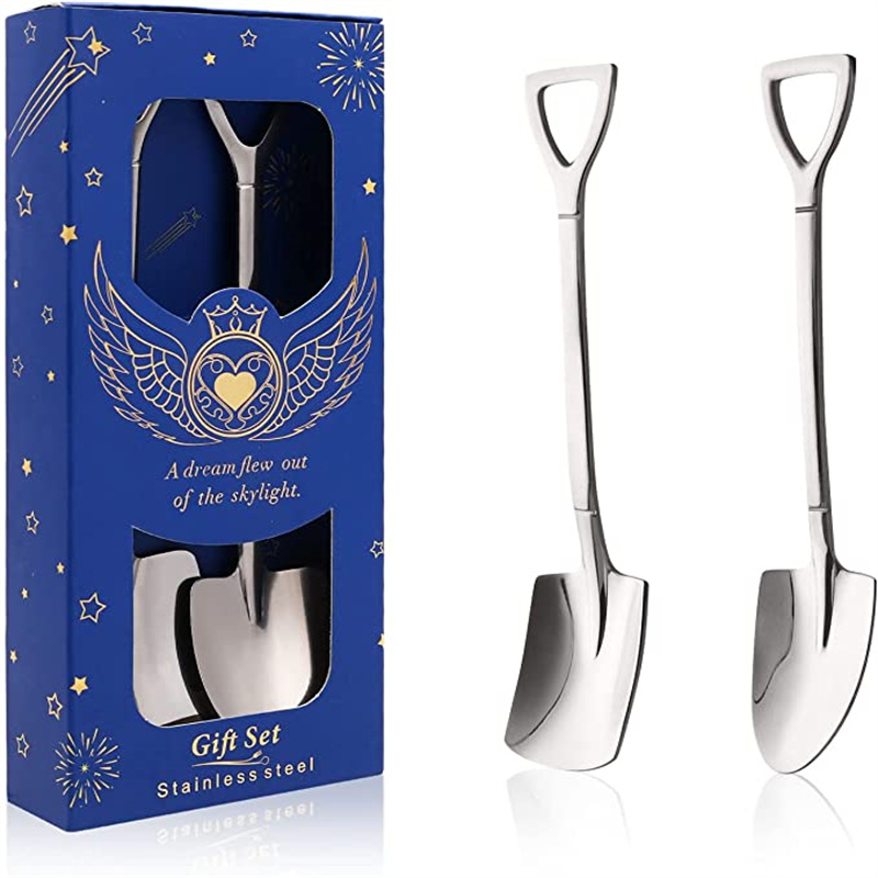 Ice Cream Shovel Spoons Set Stainless Steel Dessert Fruit Chocolate Cake Teaspoons Coffee Spoon Party Spoons Wedding