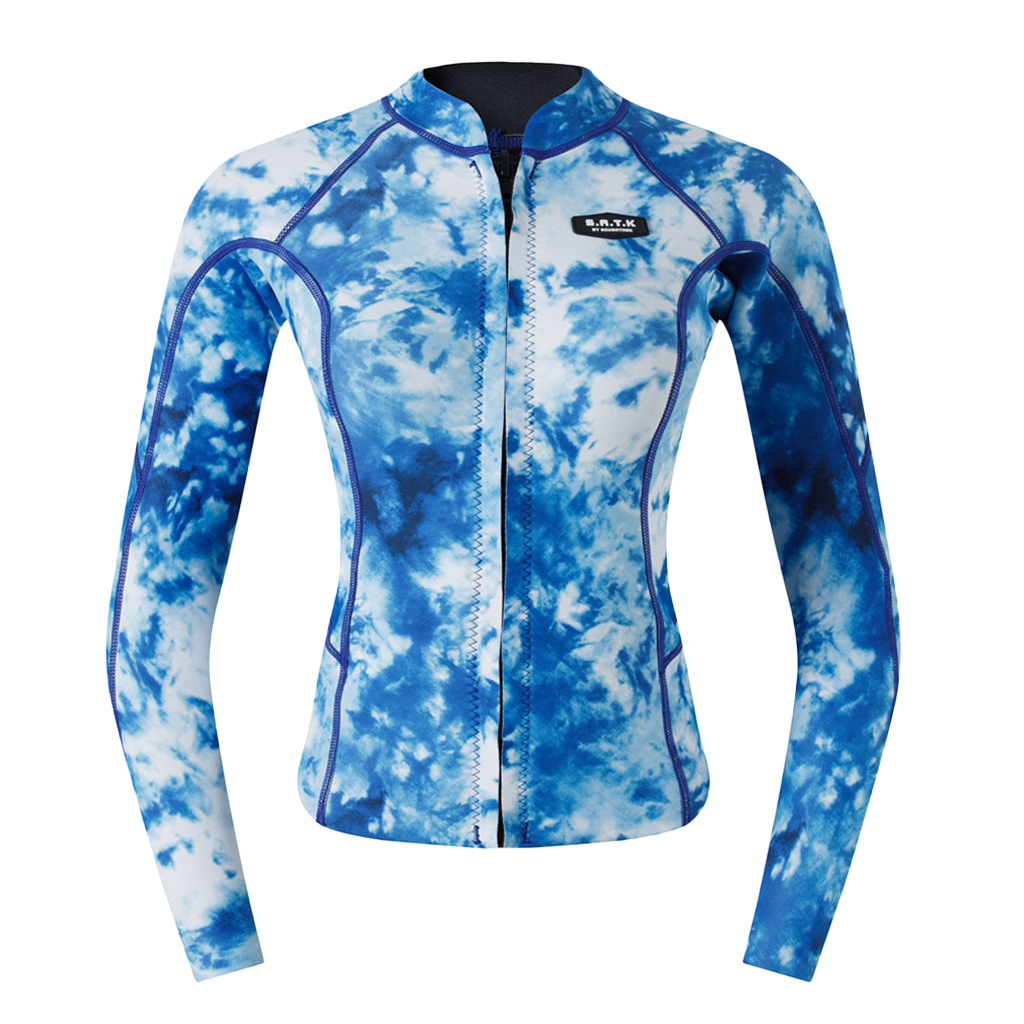 2mm Neopreen Vrouwen Dames UV Zon Bescherming Wetsuit Top Lange Mouw Rits Jas-Warm, super Stretch & Comfortabele