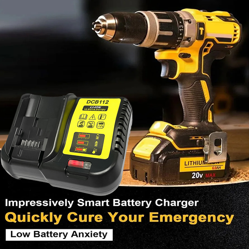 DCB112 for Dewalt Battery Charger Replacement for Dewalt 12V 20V Lithium-Ion Battery DCB205 DCB112 DCB201 DCB200 DCB612 DCB609