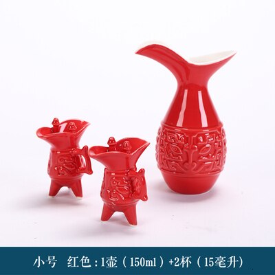 Zestaw do wina ceramicznego w stylu chińskim naśladuj starożytne naczynie do wina kubek retro likier separator flagon do picia pudełko na wino: 4