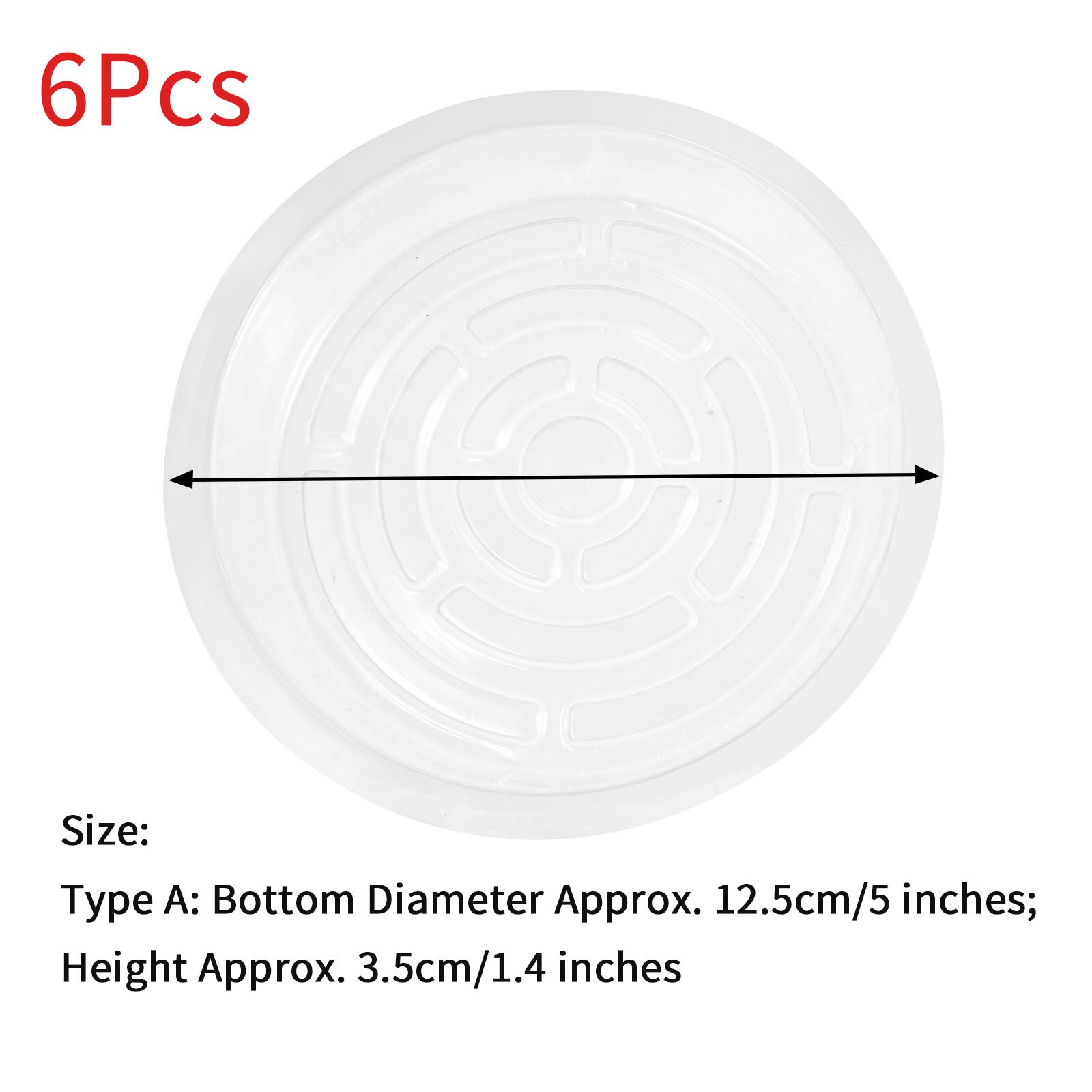6 Round Drip Trays Flower Pot Holder Container Plastic Dripping Plates for Indoor Outdoor Plant Pots Garden Balcony Planter Tray: Transparent A