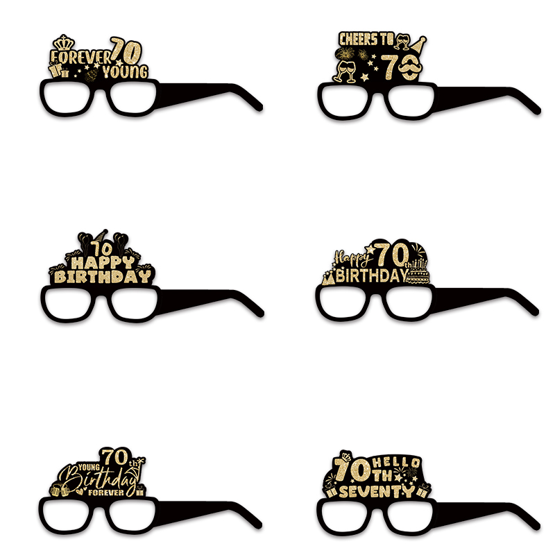18th 30th 40th 50th Birthday Party Paper Glasses Black Gold Happy Birthday Party Decoration 18 30 40 50 60 70 Year Photo Prop: light yellow