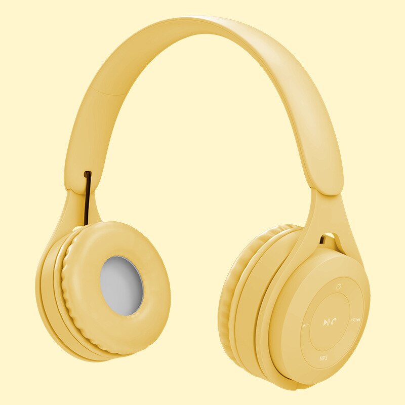 Bluetooth Wireless Headphones Kids Headphones Noise Cancelling Stereo Over Ear Earphones With Microphone For Laptop Phone: yellow