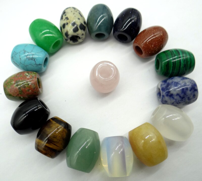 16*18mm Natürliche Stein Quarz kristall Opal Unakite große loch perle anhänger Für diy Schmuck machen halskette Armband zubehör 1PC