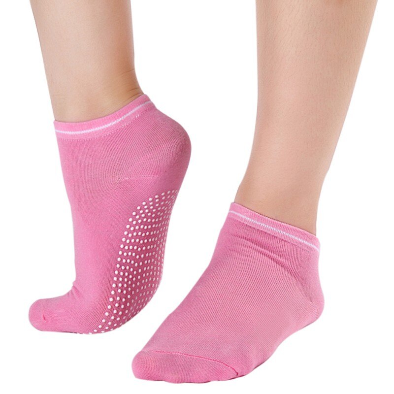 Women Fitness Cotton Socks Slipper Breath Non Slip Massage Pilates Socks Colors: P