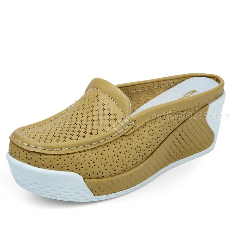 Kvinner casual wedge sko slip on høye hæler sandaler sommer netting gåsko utendørs plattform flate joggesko størrelse 35-43