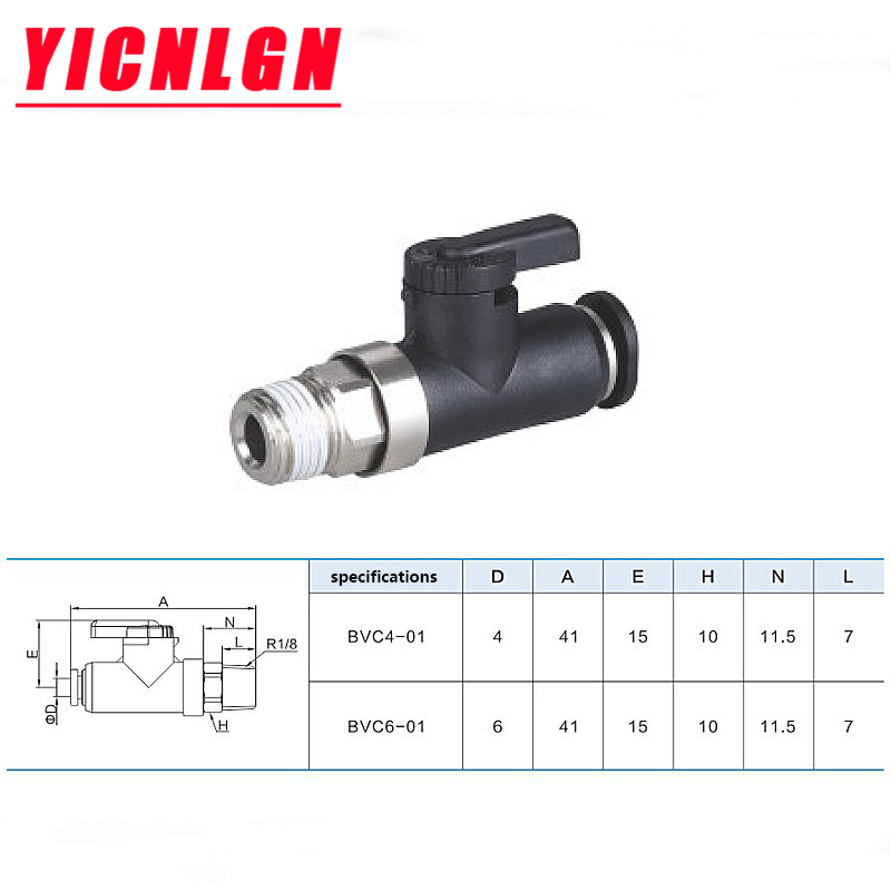 PISCO shape hand valve switch BVU4/BVU6/BVC4/BVC4/BVLC6/BVLC5/BVLC01-4-6-M5-01 mini ball valve switch